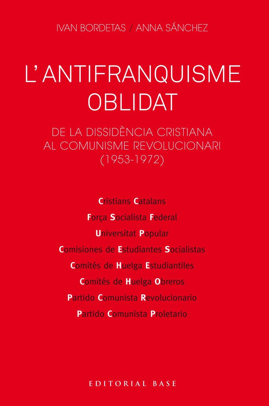 ANTIFRANQUISME OBLIDAT. DE LA DISSIDÈNCIA CRISTIANA AL COMUNISME REVOLUCIONARI | 9788417759230 | BORDETAS JIMÉNEZ, IVAN/SÁNCHEZ SORRIBAS, ANNA