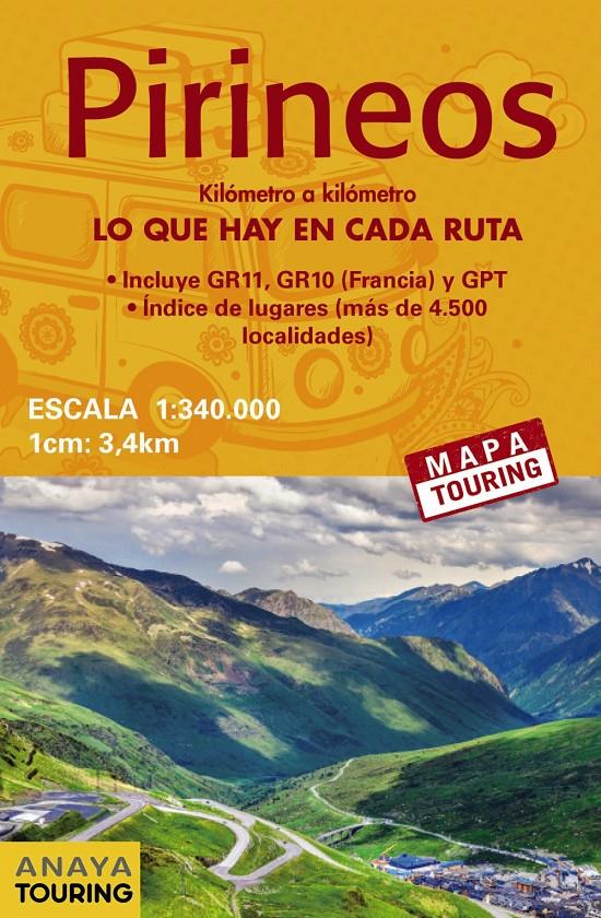 MAPA DE LOS PIRINEOS 1:340.000 -  (DESPLEGABLE) | 9788491581673 | ANAYA TOURING