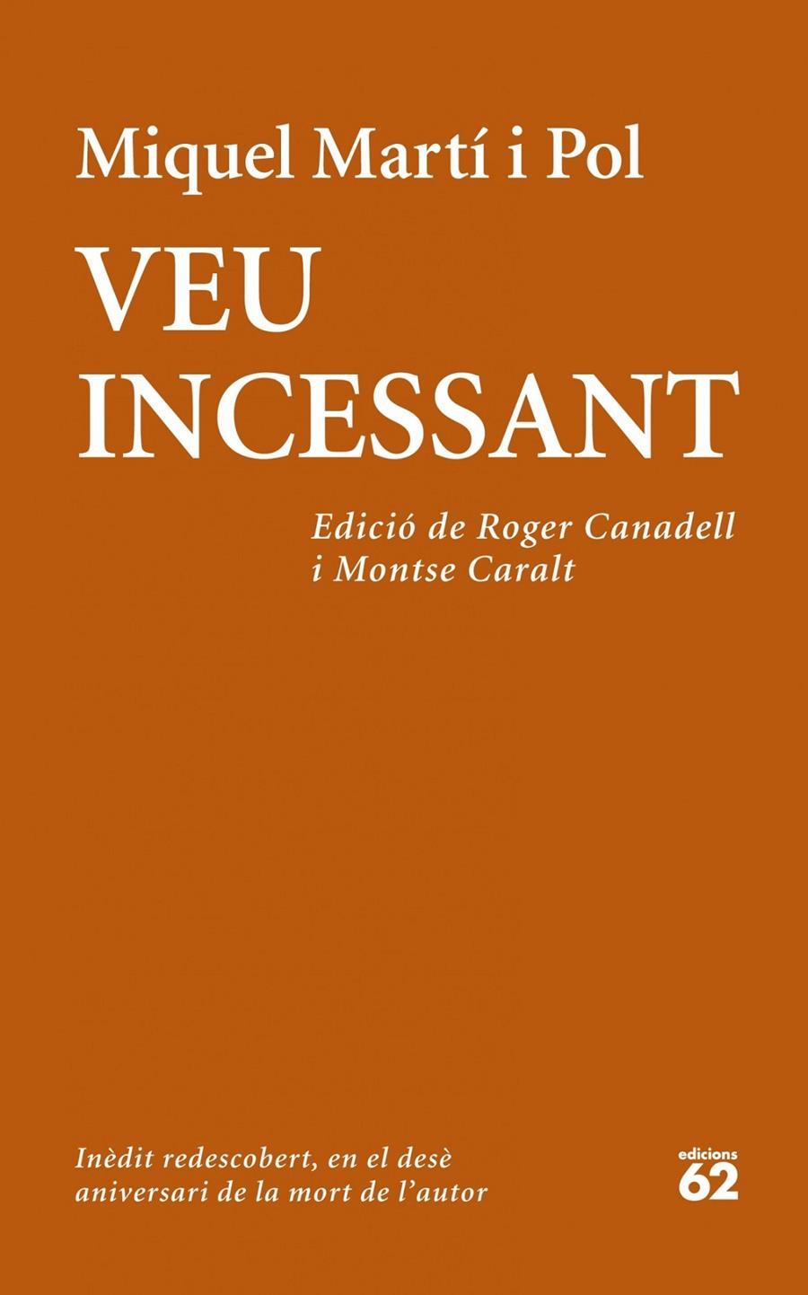 VEU INCESSANT | 9788429772708 | POL, MIQUEL MARTI I