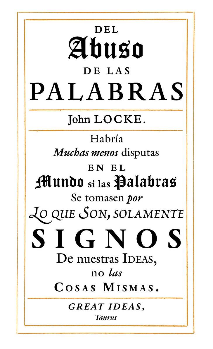 DEL ABUSO DE LAS PALABRAS | 9788430616558 | LOCKE, JOHN