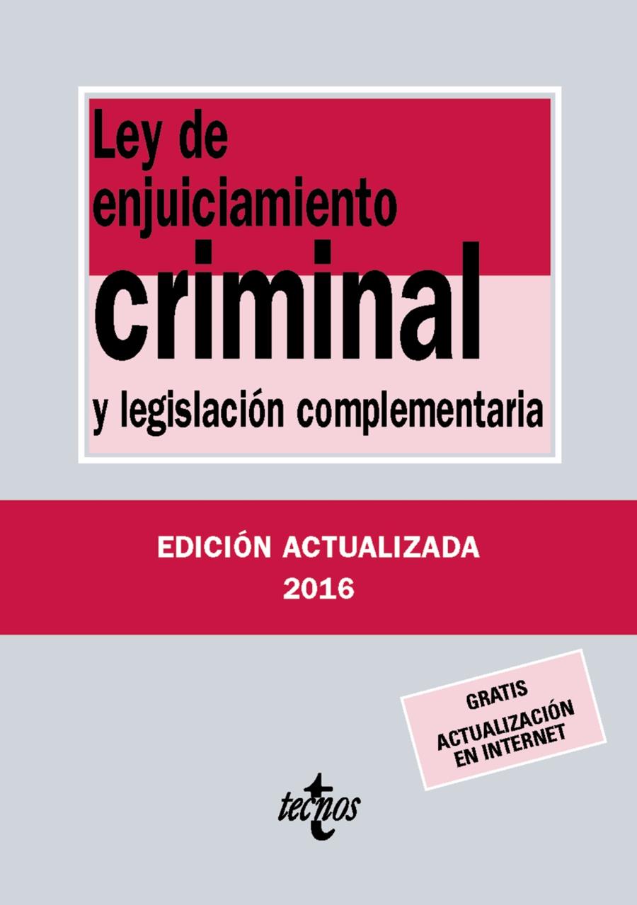 LEY DE ENJUICIAMIENTO CRIMINAL | 9788430970018 | EDITORIAL TECNOS