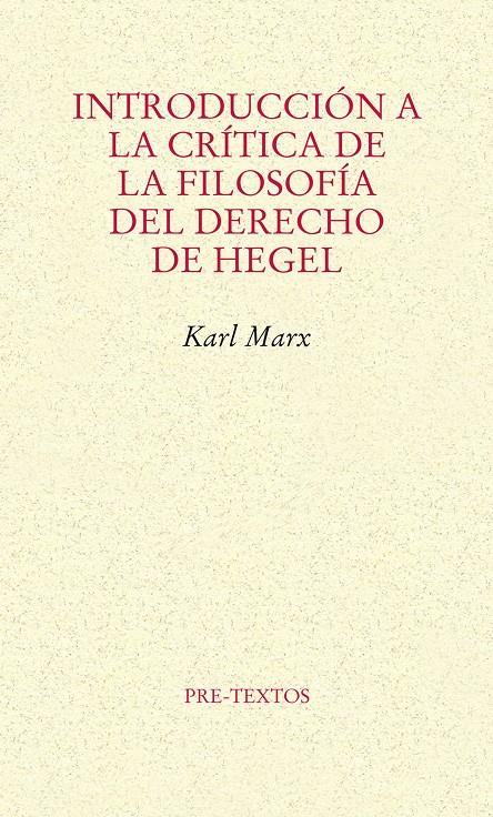 INTRODUCCIÓN A LA CRÍTICA DE LA FILOSOFÍA DEL DERECHO DE HEGEL | 9788415576815 | MARX, KARL