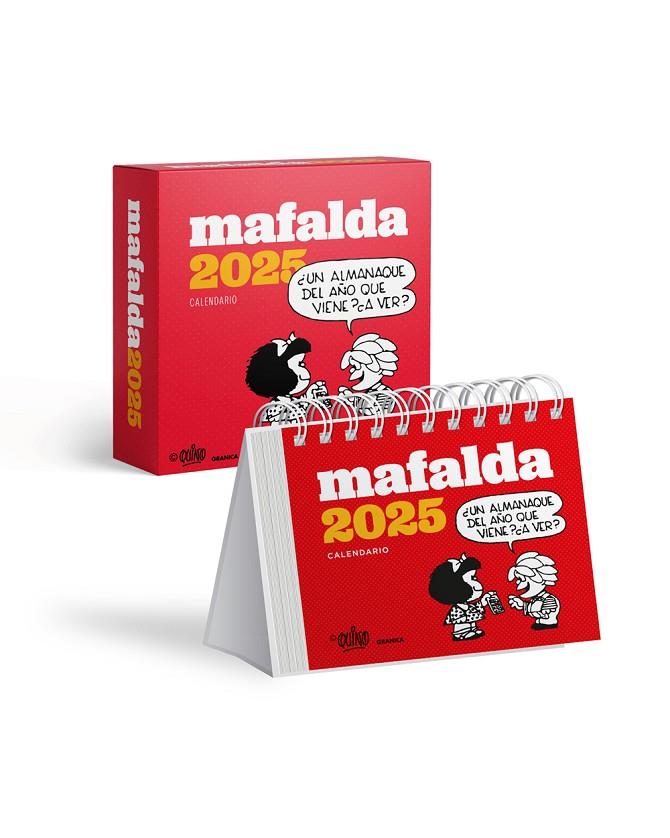 2025 CALENDARIO  MAFALDA ESCRITORIO ROJO CON CAJA | 9786316544599 | QUINO