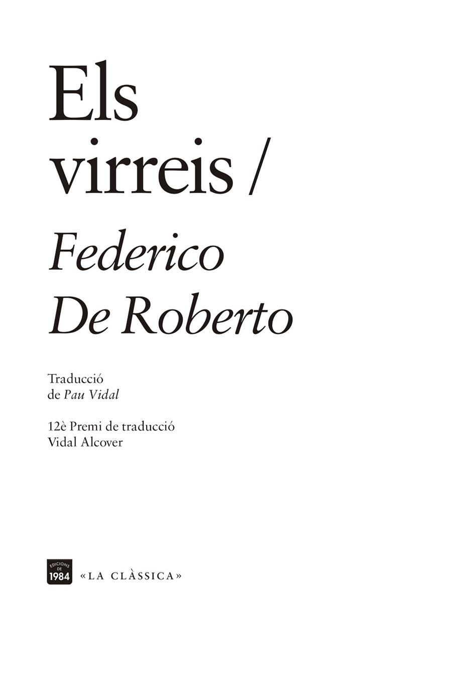 VIRREIS, ELS | 9788416987832 | DE ROBERTO, FEDERICO