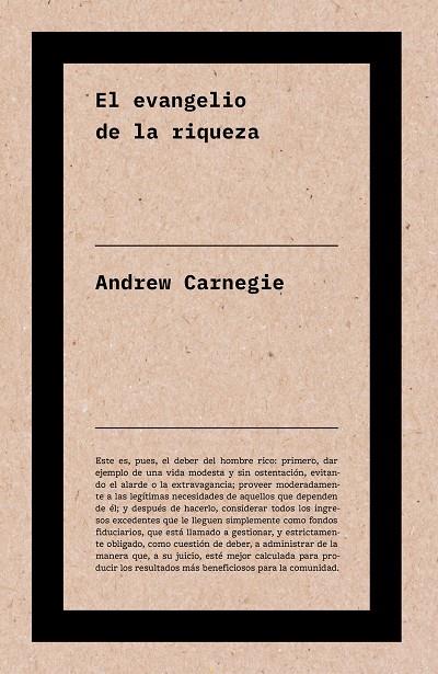 EVANGELIO DE LA RIQUEZA, EL | 9788419154873 | CARNEGIE, ANDREW