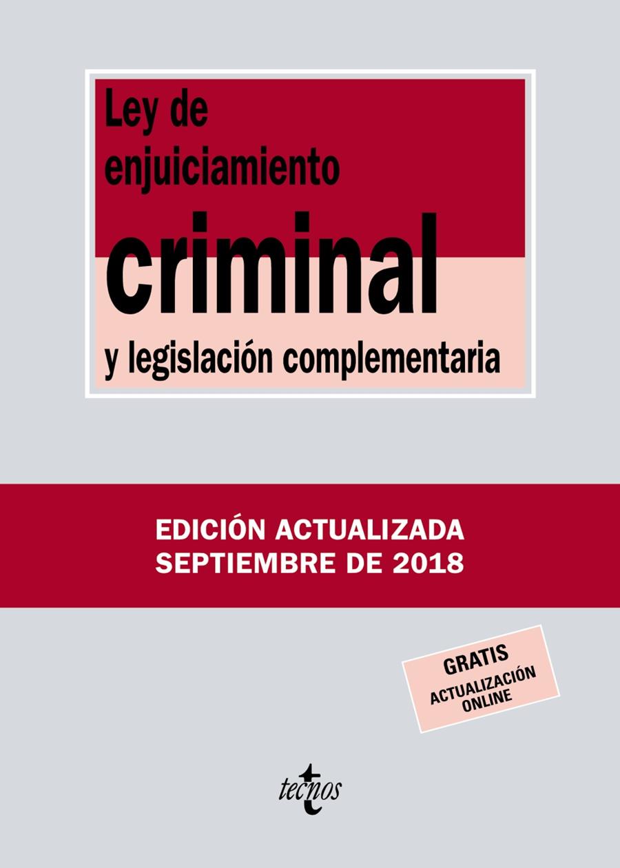 LEY DE ENJUICIAMIENTO CRIMINAL 2018 | 9788430975112 | EDITORIAL TECNOS